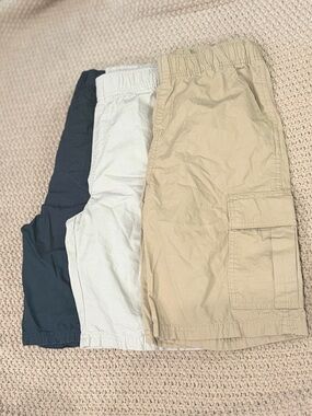 Place Boys' Khaki Elastic-Waist Shorts 3 colors set 3 size 12 adjustable waist